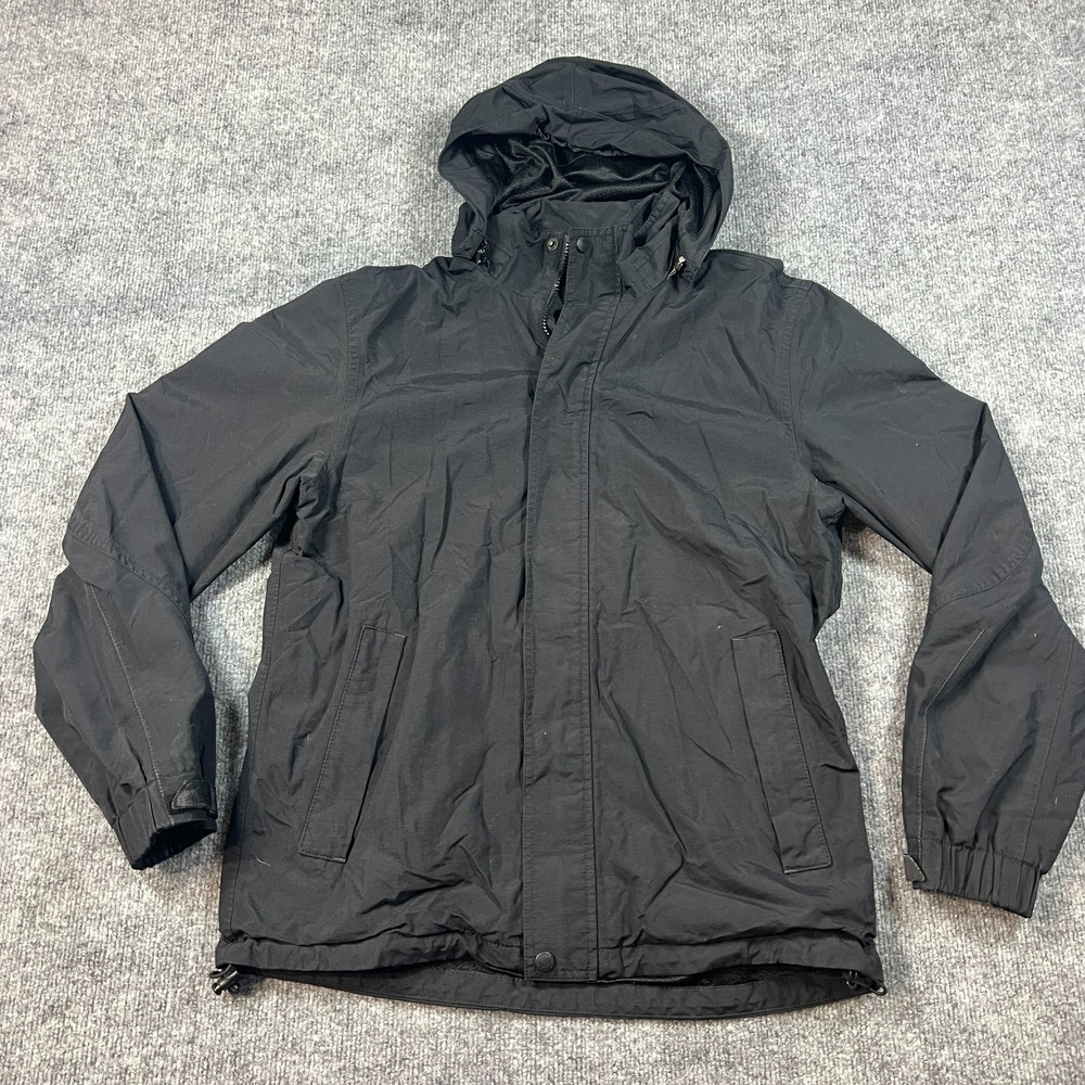 Eddie Bauer Authentic Outdoor Outfitter Jacket Men Small Black Hooded Mesh Lined
